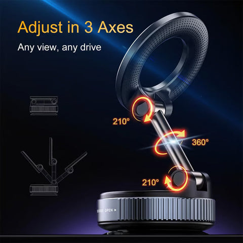 2025 Newest 360° Adjustable Vacuum Magnetic Suction Cup Phone Holder Mount