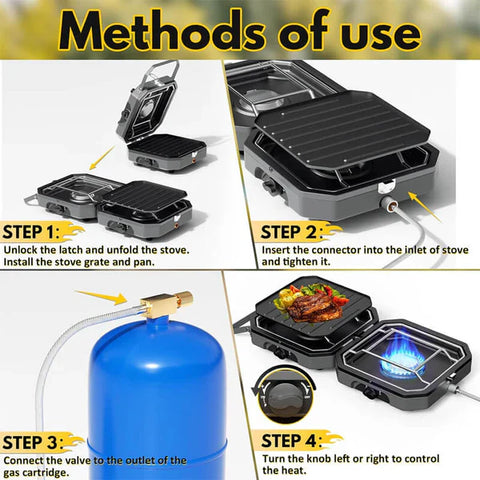 2 Burner Foldable Camping Stove
