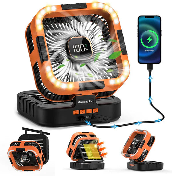 3 in 1 Solar Camping Fan
