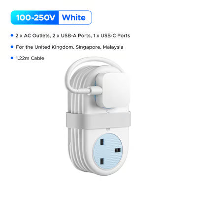 4FT Travel Power Strip with 4 AC Outlets